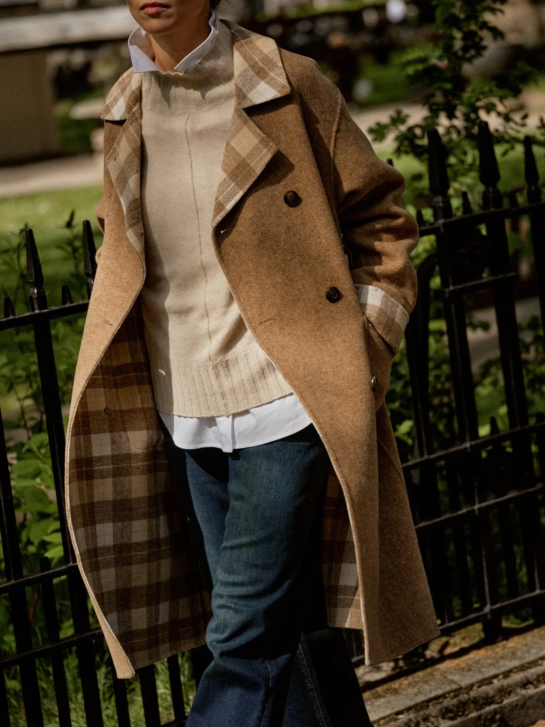 Mos Mosh MMLucca June Jacket Mantel Fischgrät Braun
