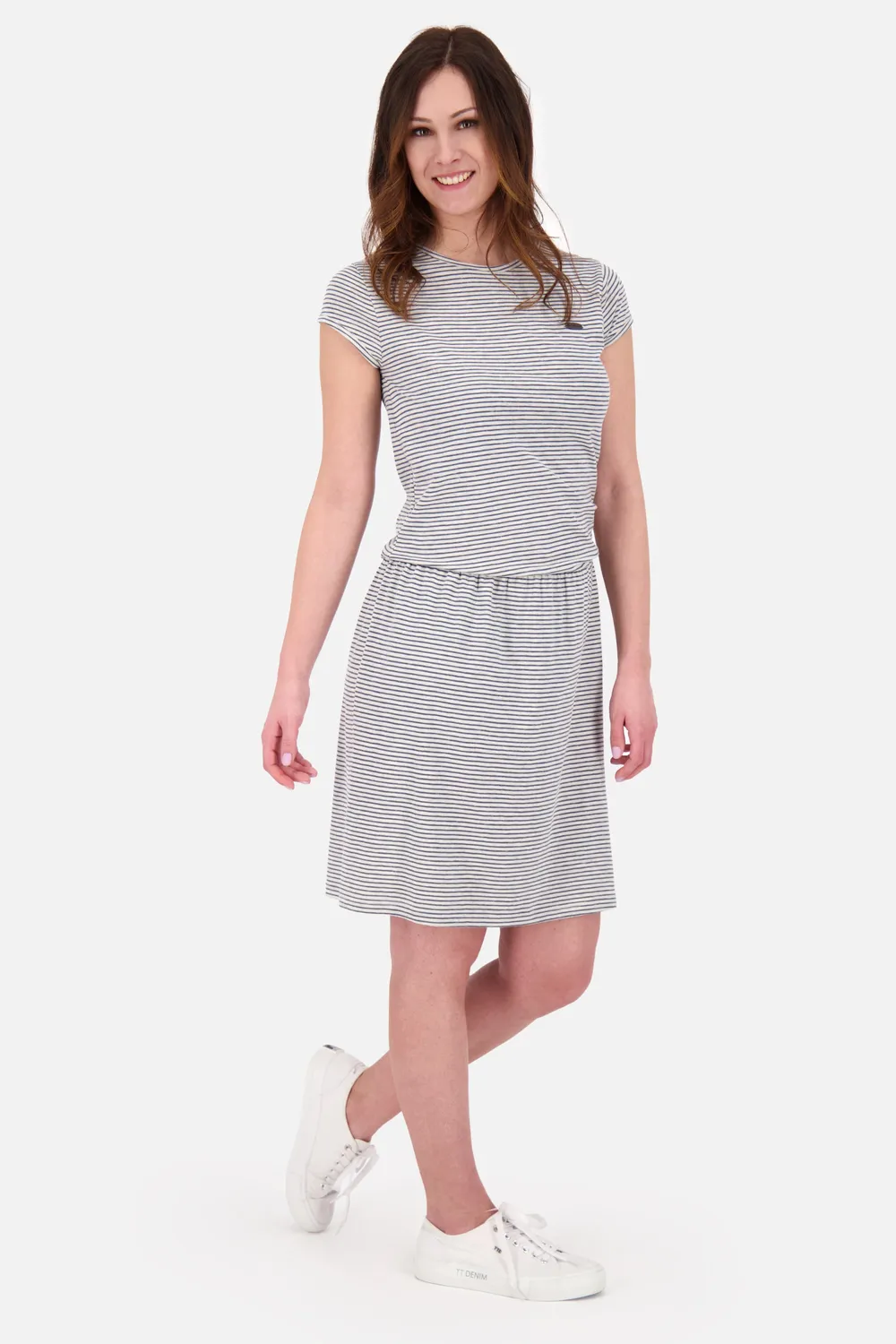 Alife & Kickin ShannaAK Z Shirtkleid grau gestreift Jersey