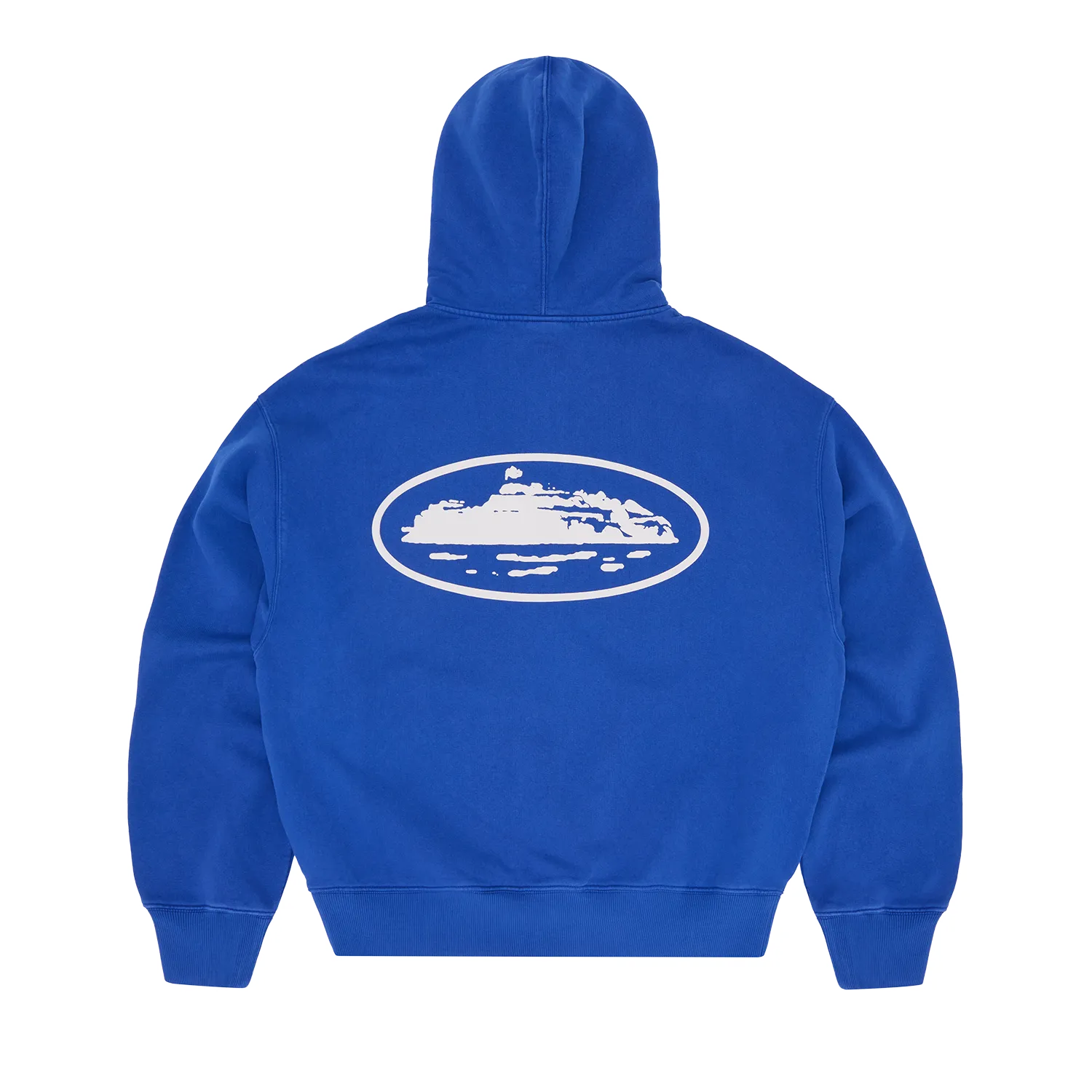 Corteiz Island Puff Print Zip Hoodie Washed Royal Baumwolle