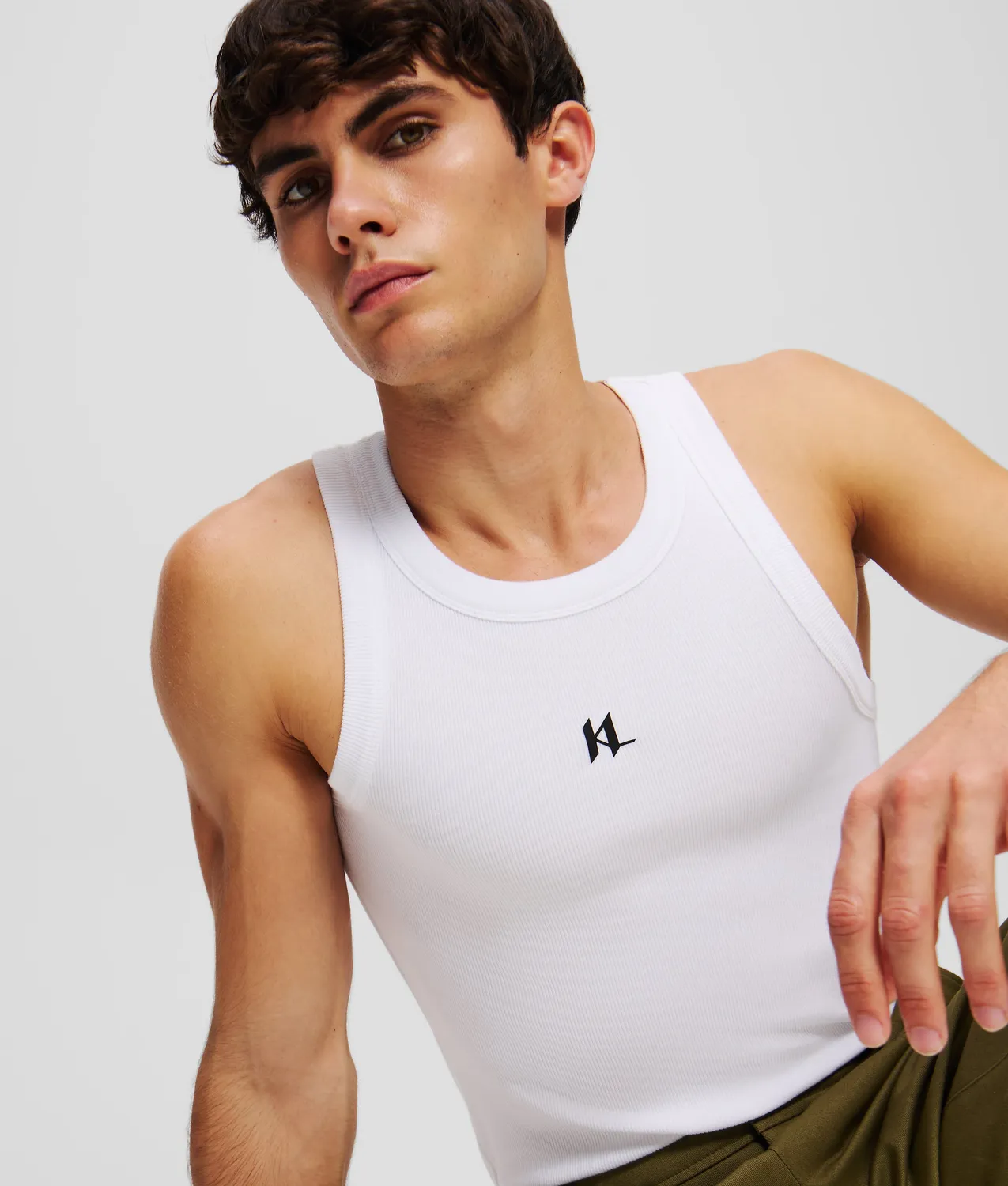 Karl Lagerfeld Monogram Tank Top Rippe Damen