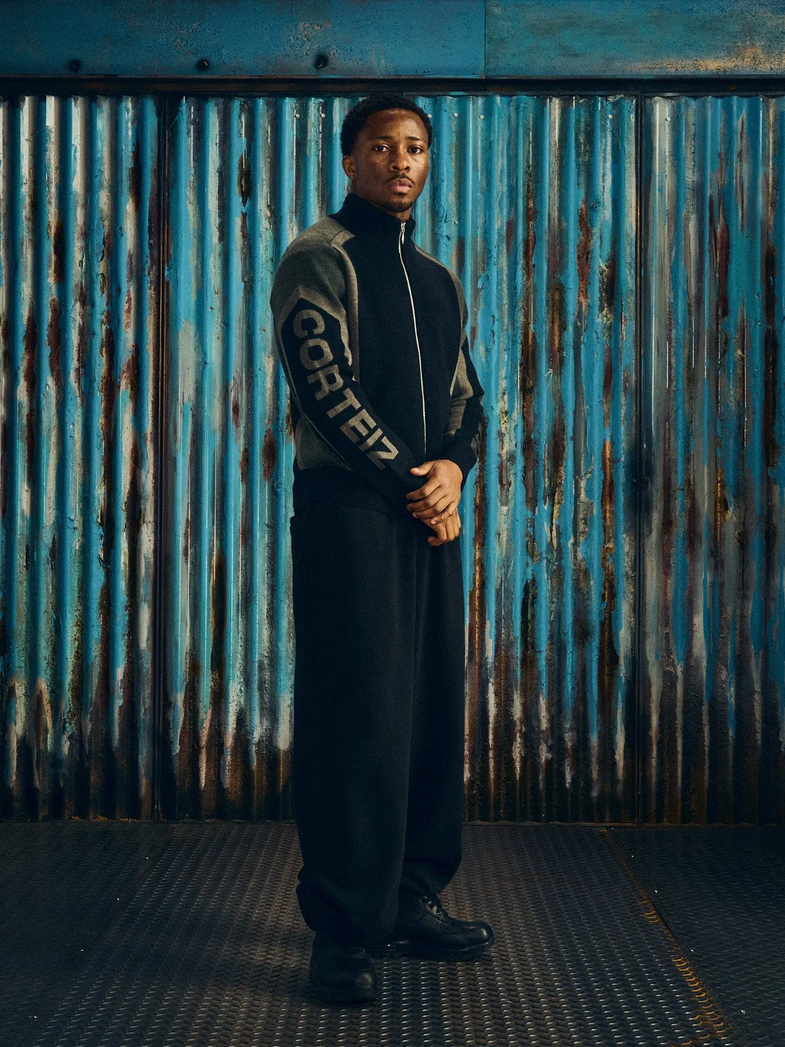 Corteiz Precision Knit Zip Up Schwarz Wollmix