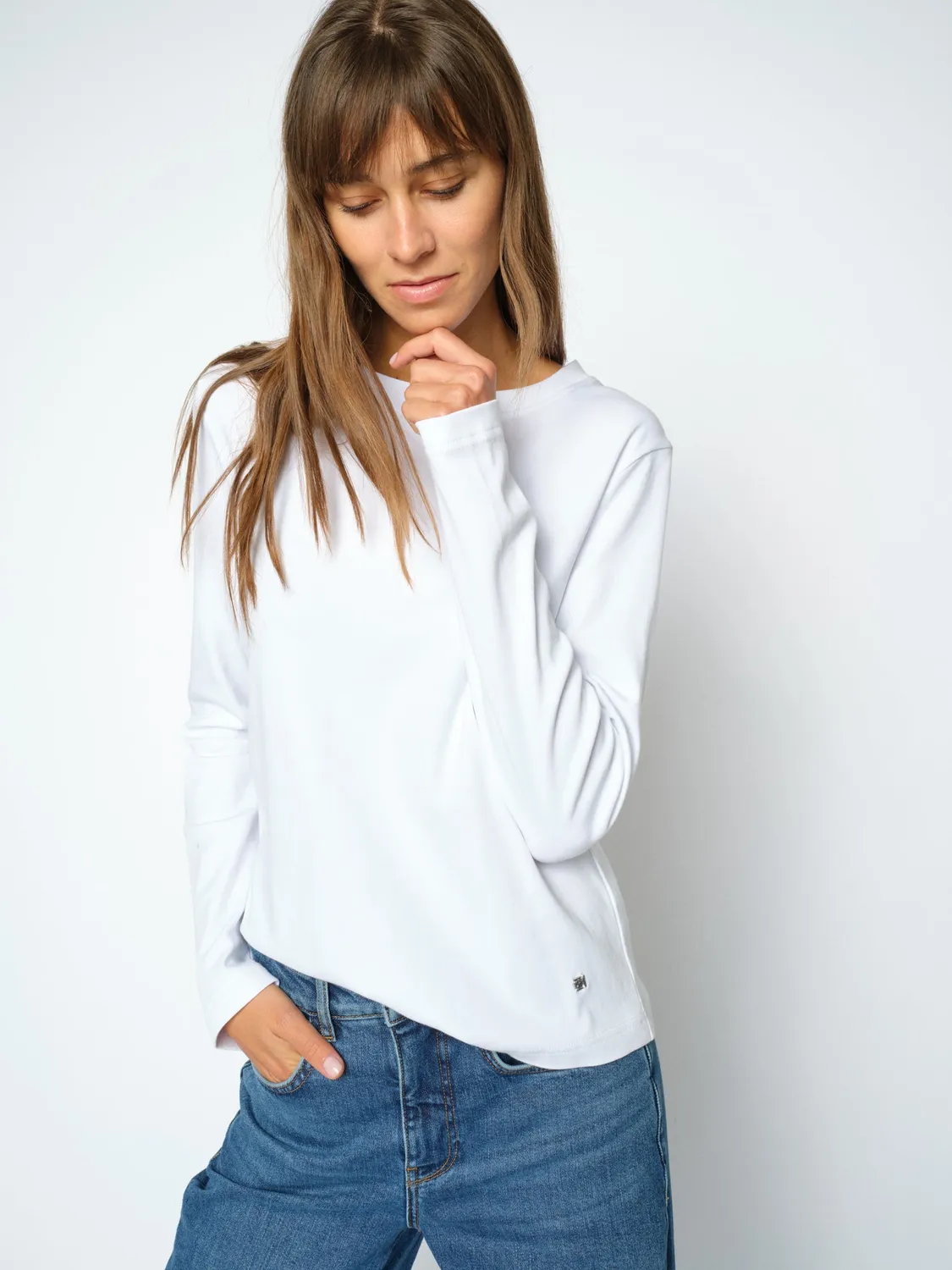Mos Mosh MMMillie Regular Tee Langarm Grey Melange