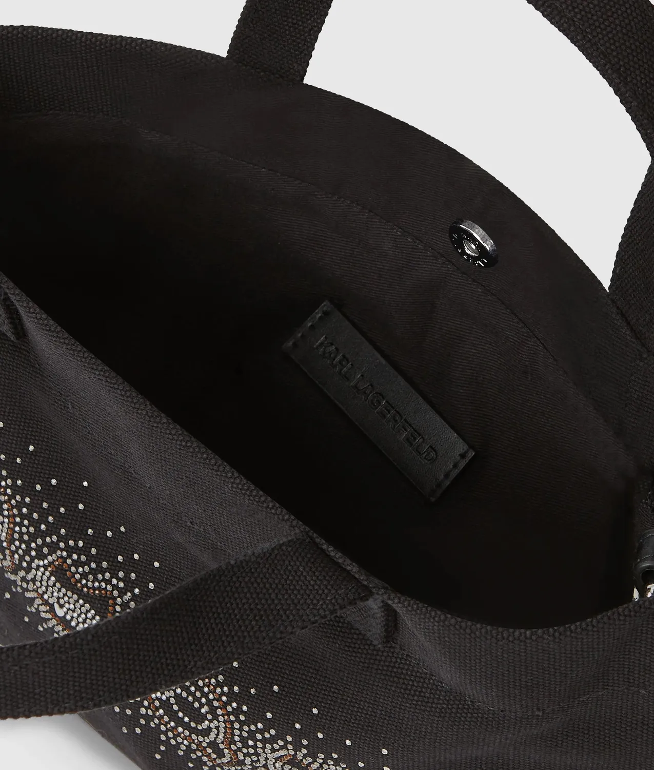Karl Lagerfeld Ikon Strass Shopper klein schwarz