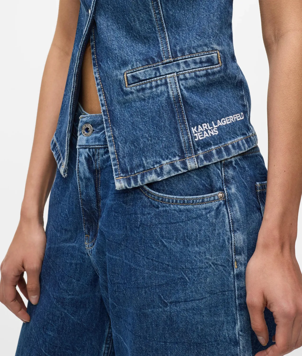 Karl Lagerfeld Jeans Fitted Weste Denimweste