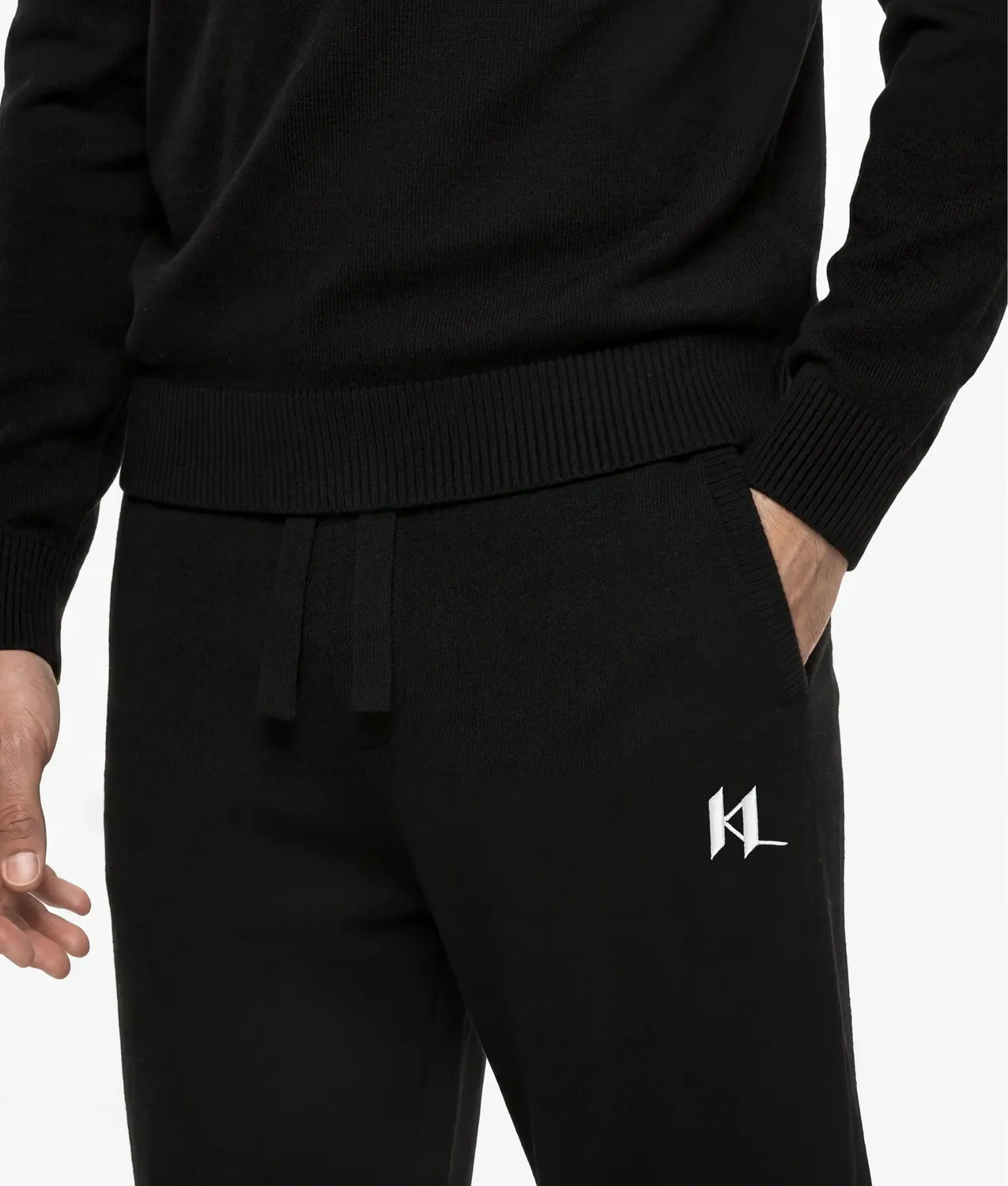 Karl Lagerfeld Monogram Cashmere Loungewear Hose Kaschmir