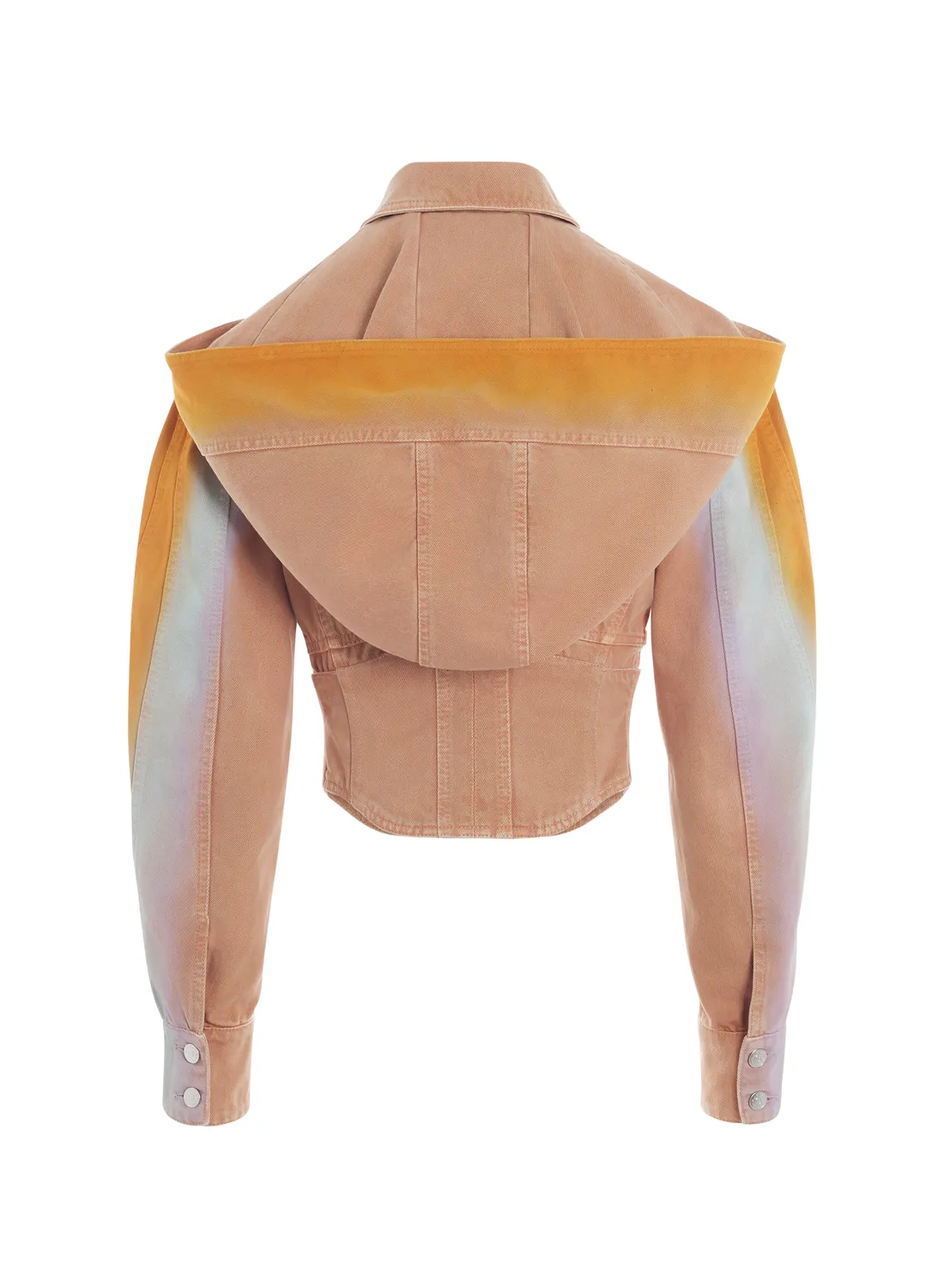 Mugler Corseted Gradient Denimjacke Blau