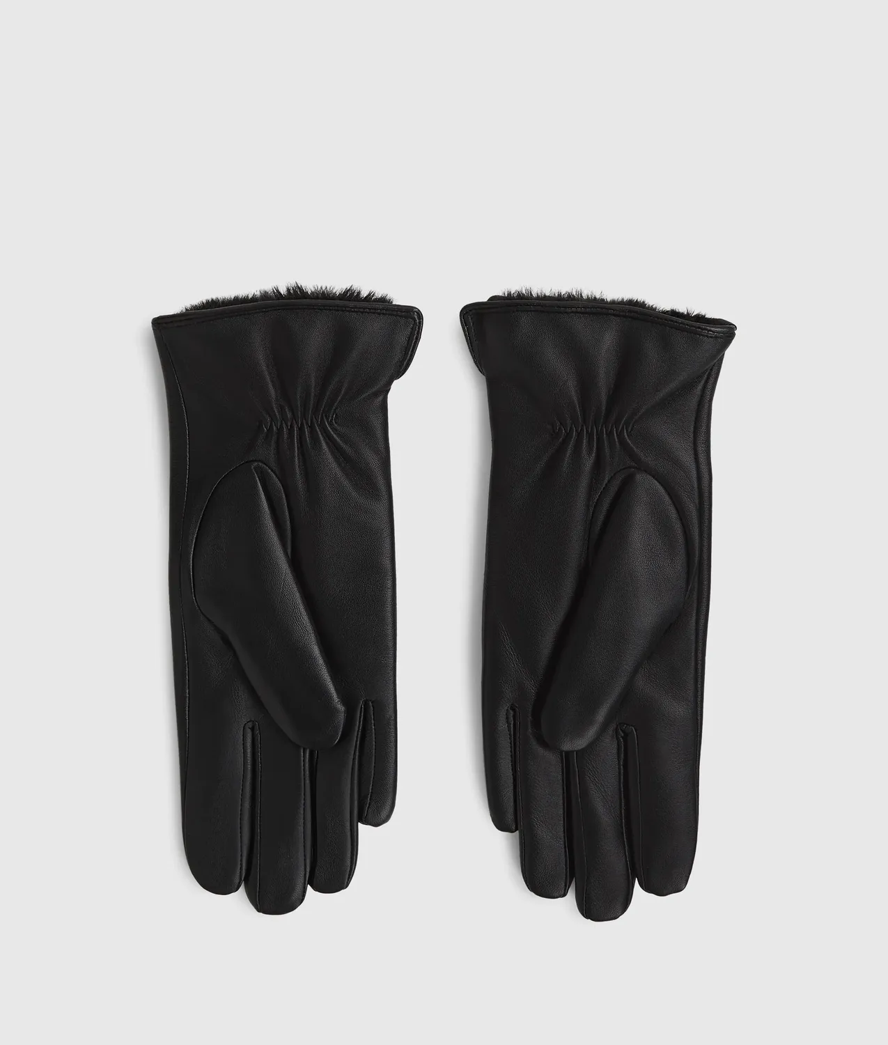 Karl Lagerfeld Logo Leder Handschuhe Touchscreen S