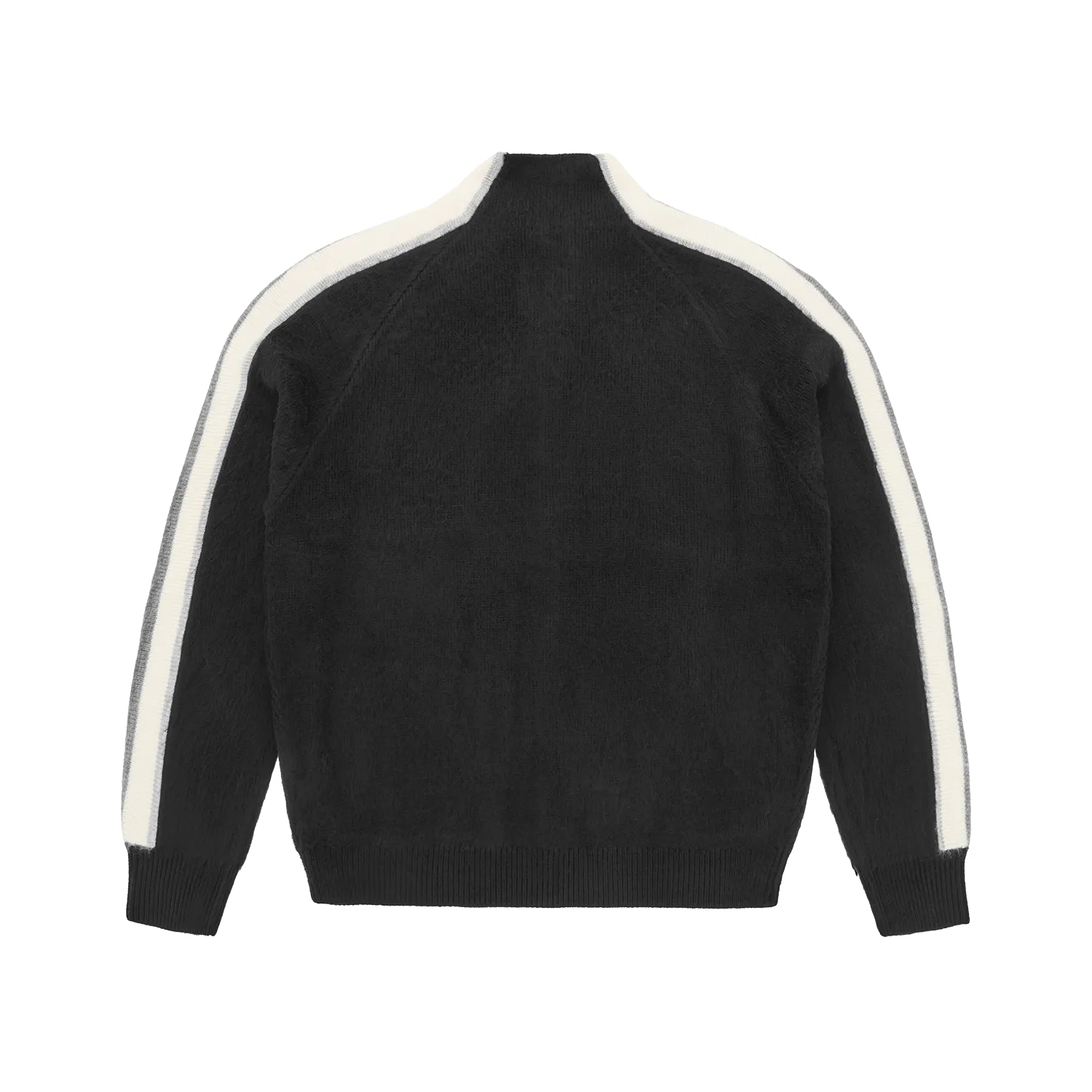 Corteiz Multi Stripe Knit Zip Up Strickjacke Schwarz Acryl