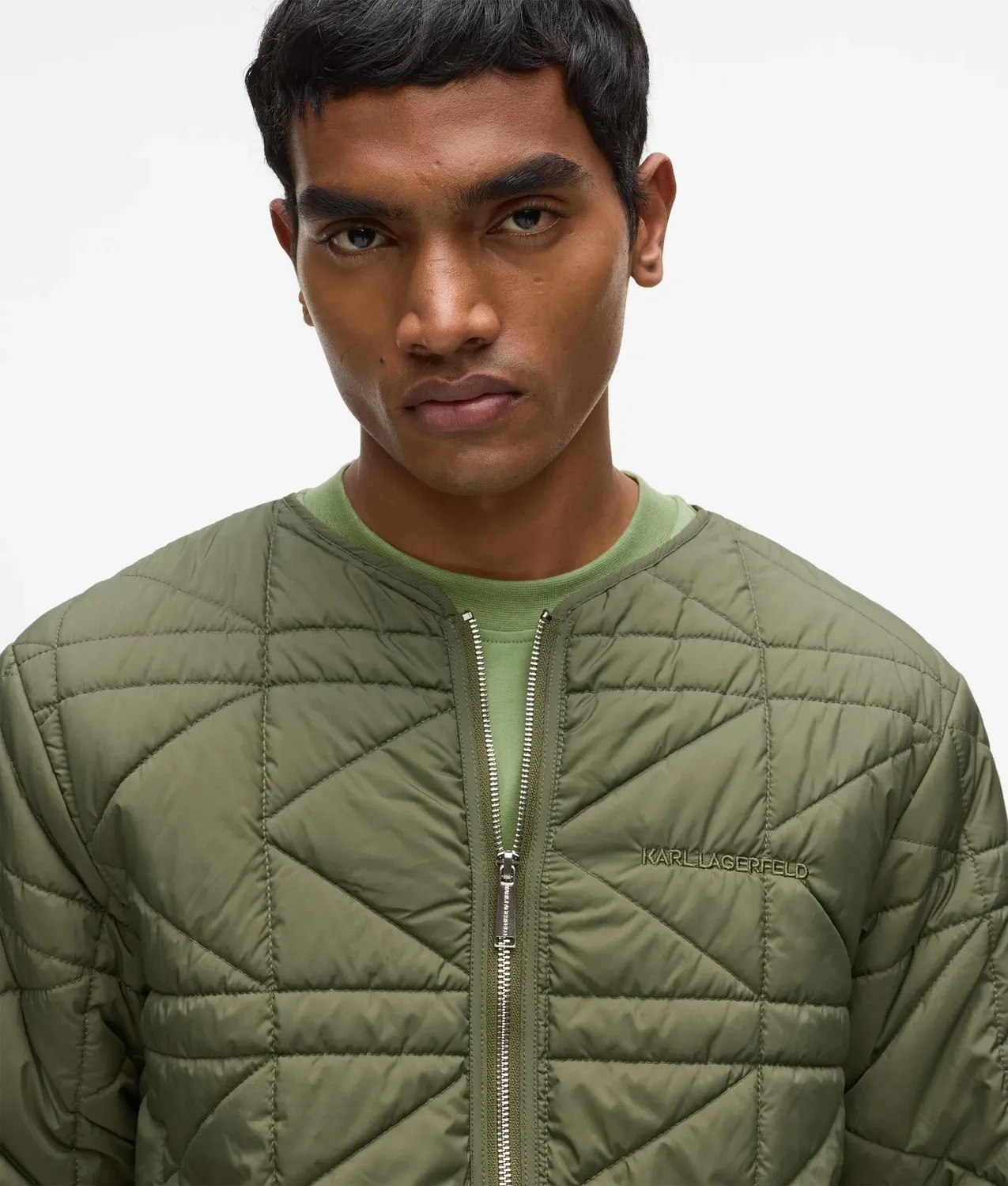 Karl Lagerfeld Lightweight Packable Steppjacke silber Zip