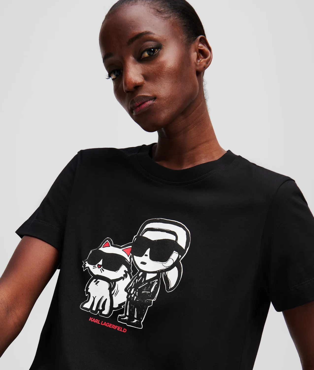 Karl Lagerfeld Ikon Karl & Choupette T-Shirt Bio-Baumwolle