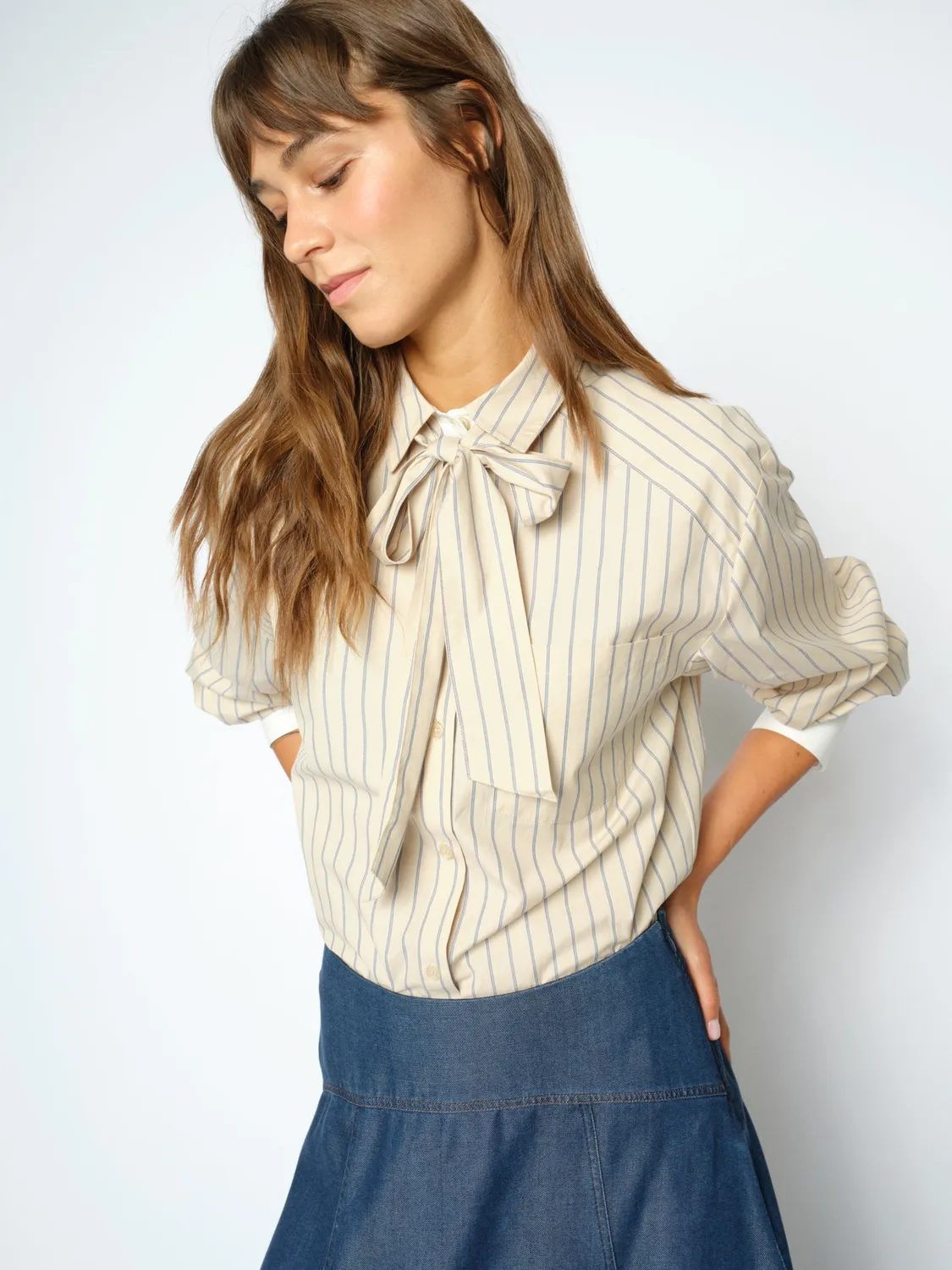 Mos Mosh Keeva Lilou Shirt Oxford Tan Oversize