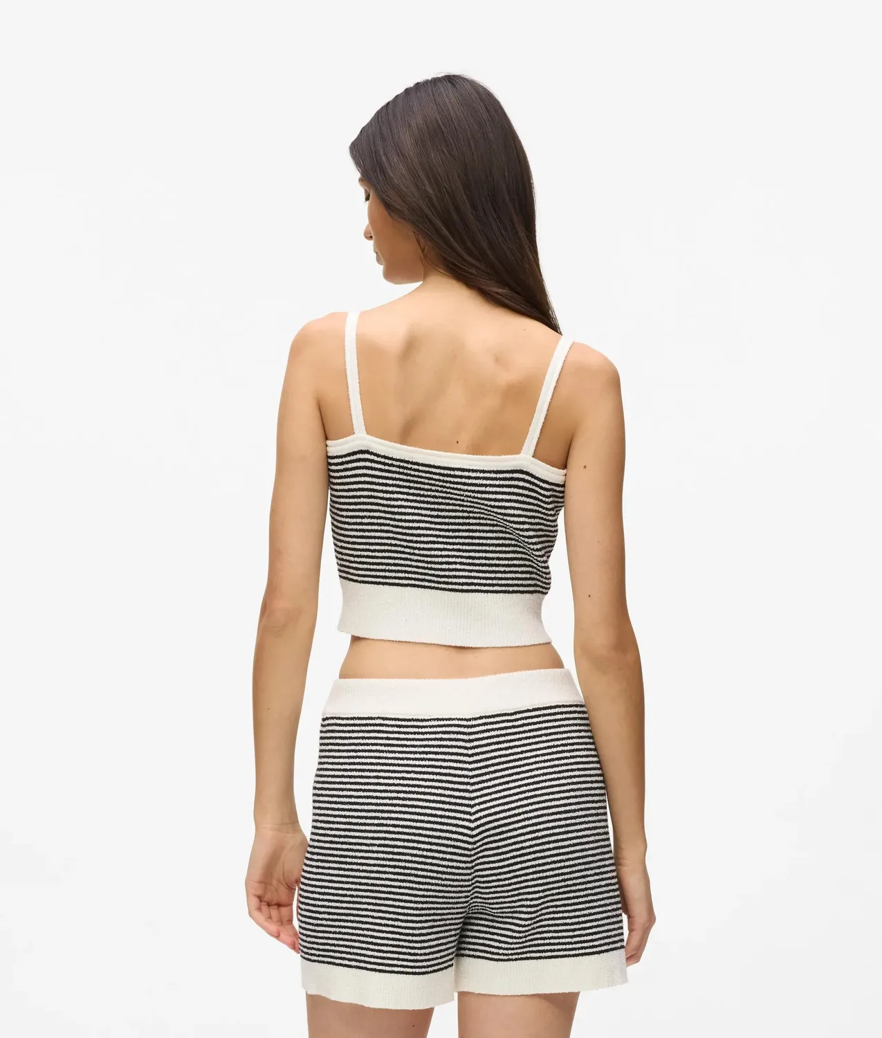 Karl Lagerfeld Ikon Stricktop Streifen Baumwolle Ärmellos