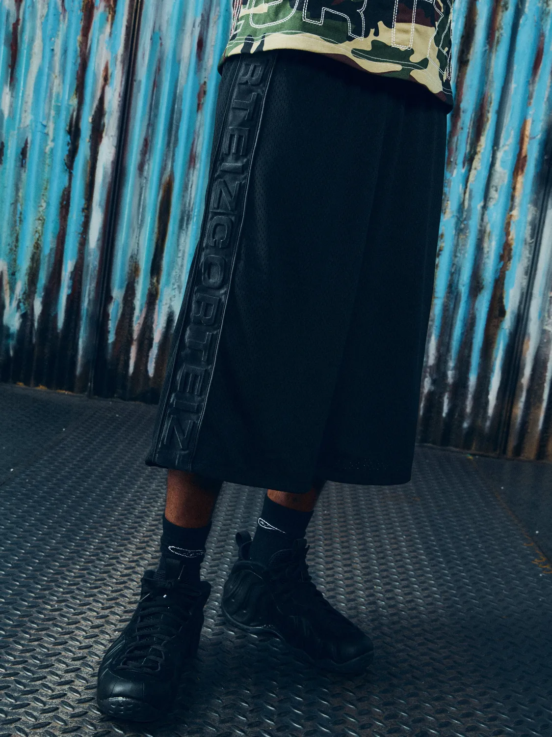 Corteiz Dem Pro Mesh Shorts Schwarz Zip-Taschen