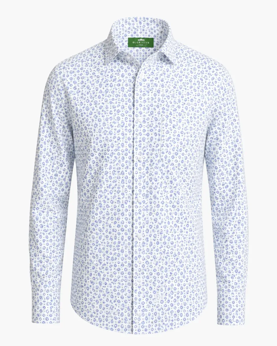 Gloriette Trachtenhemd Fashion Fit Paisley Hemd Blau