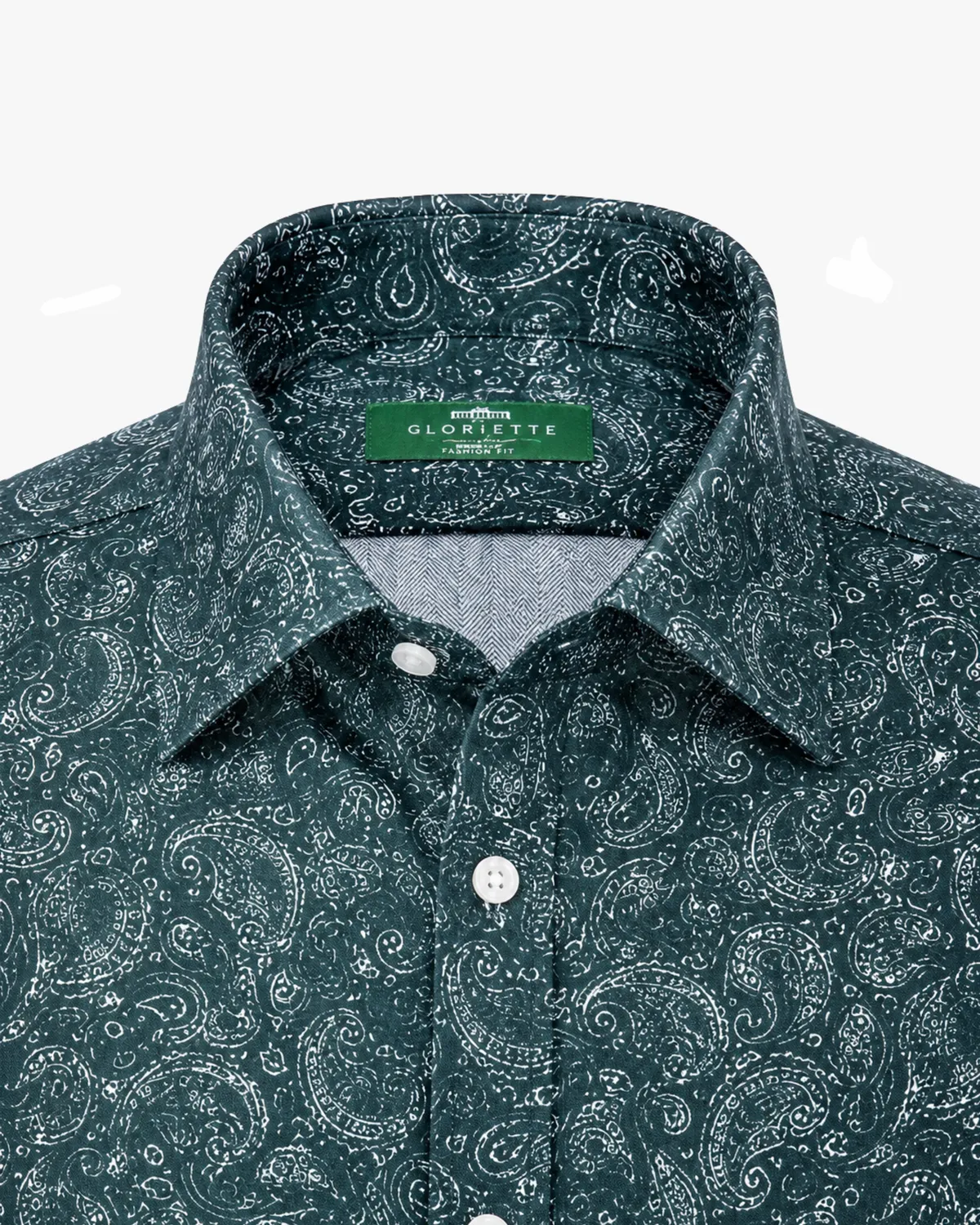 Gloriette Trachtenhemd Tannengrün Paisley Muster Hemd Windsor