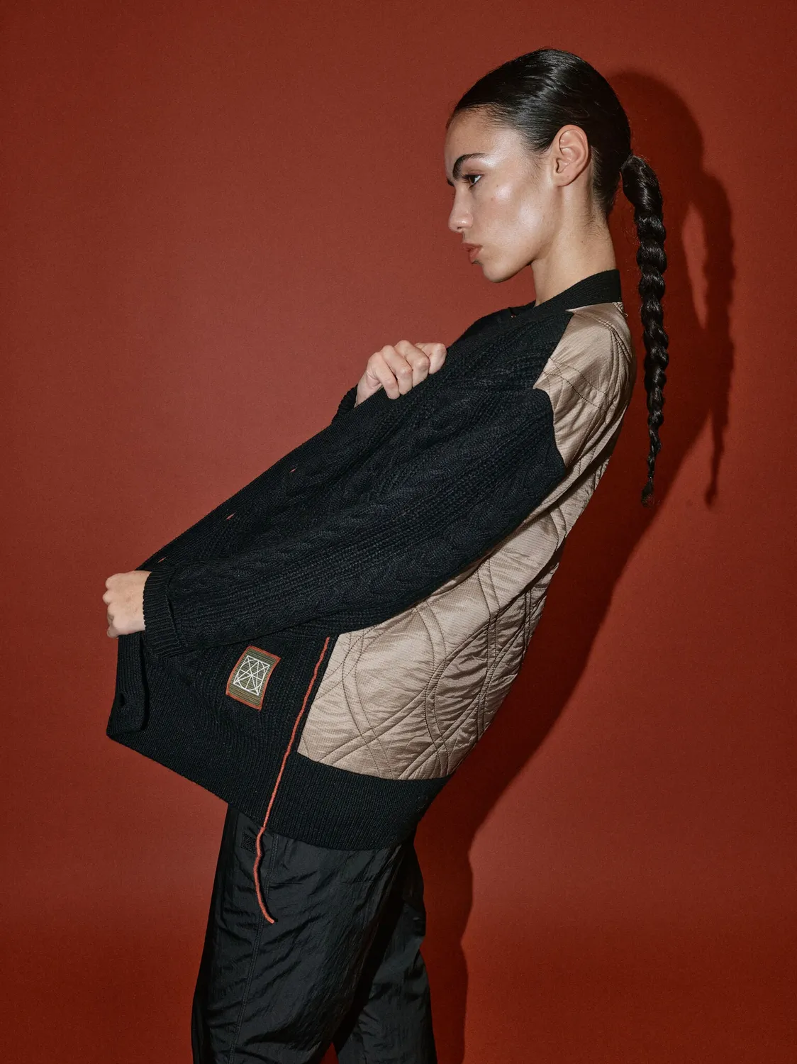 Mos Mosh MMHRich Quilt Cardigan Strickjacke Schwarz Relaxed