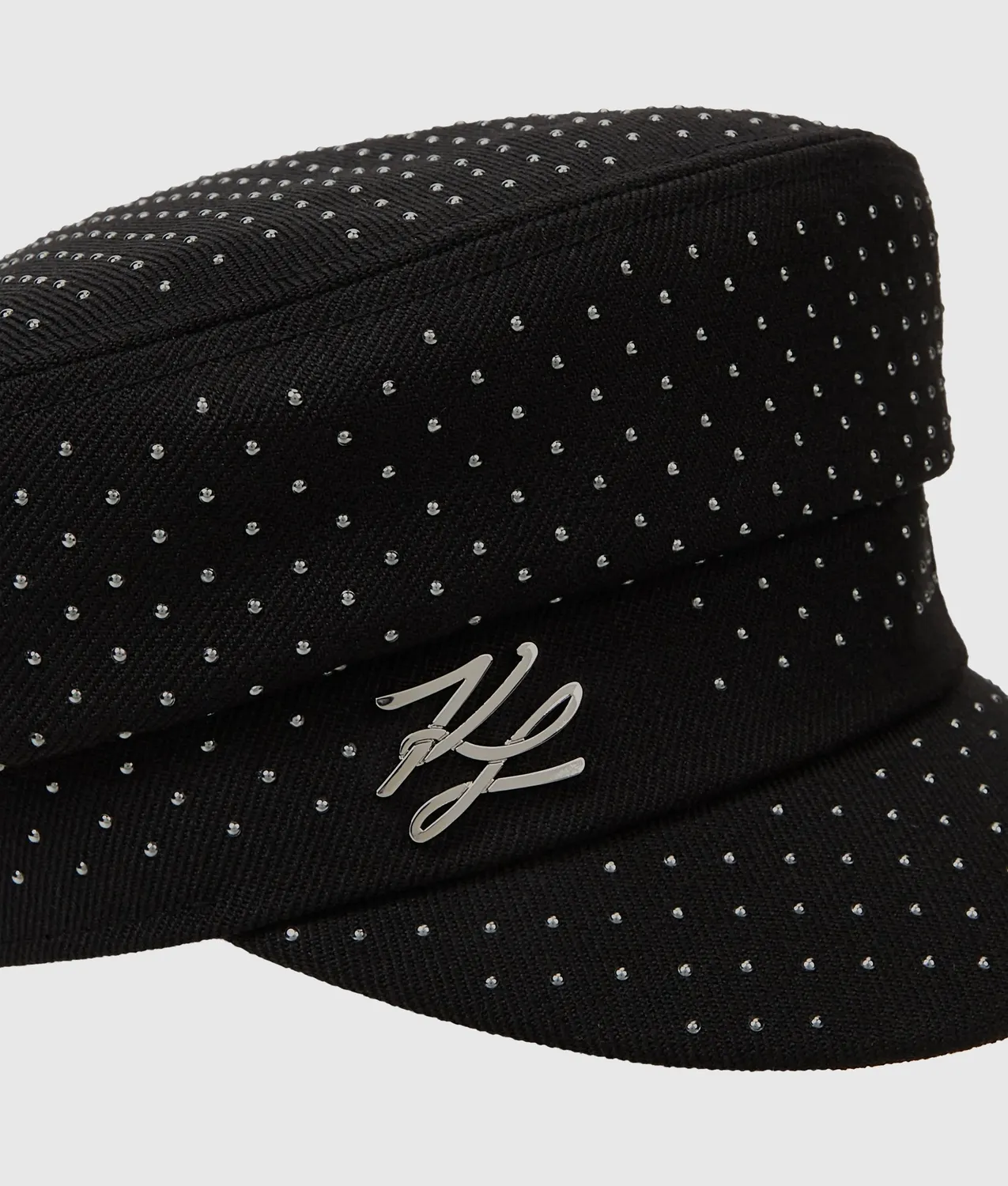 Karl Lagerfeld K/Autograph Studded Captain Cap Nieten schwarz