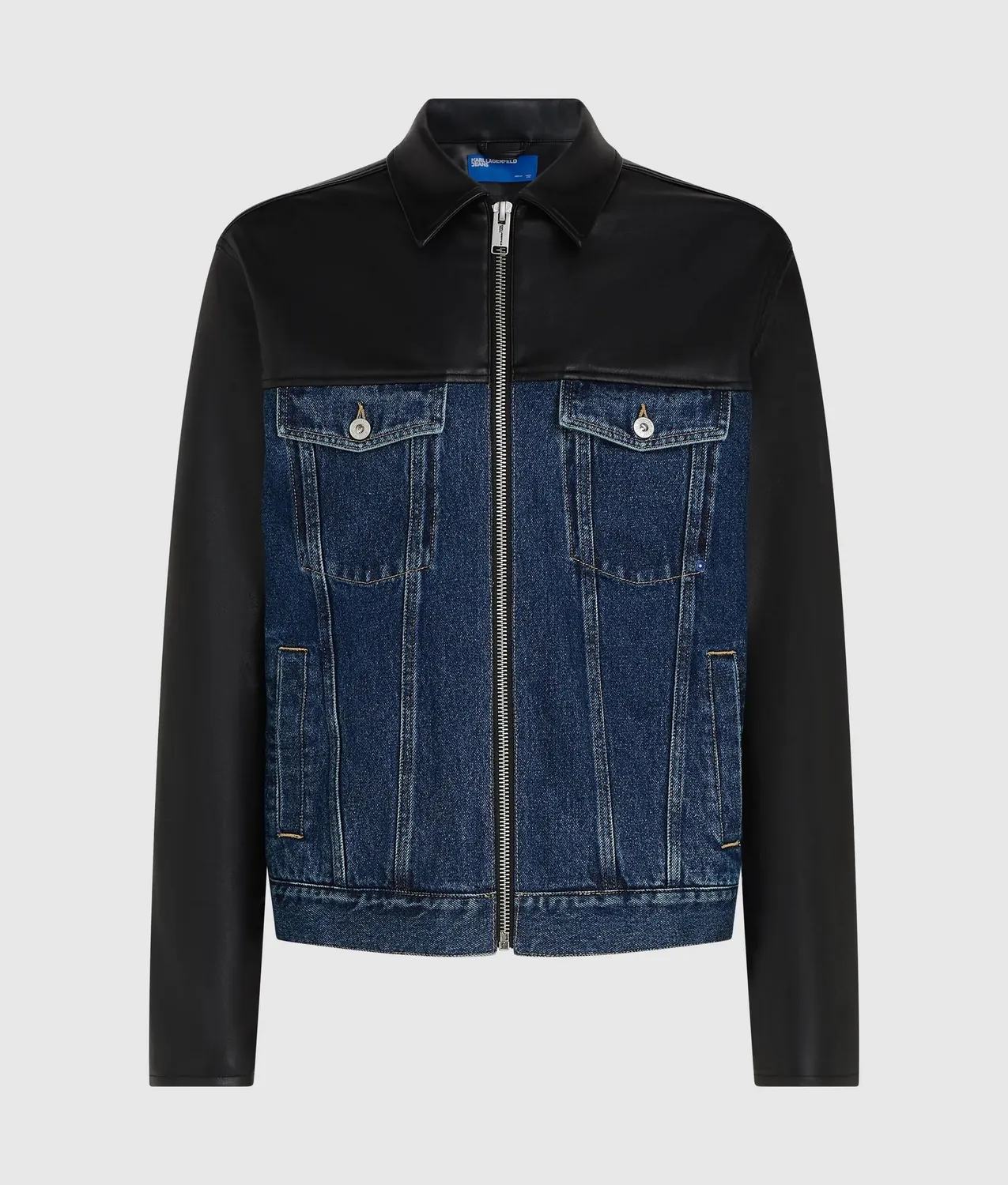 Karl Lagerfeld KL Jeans Kunstleder Jeansjacke Herren