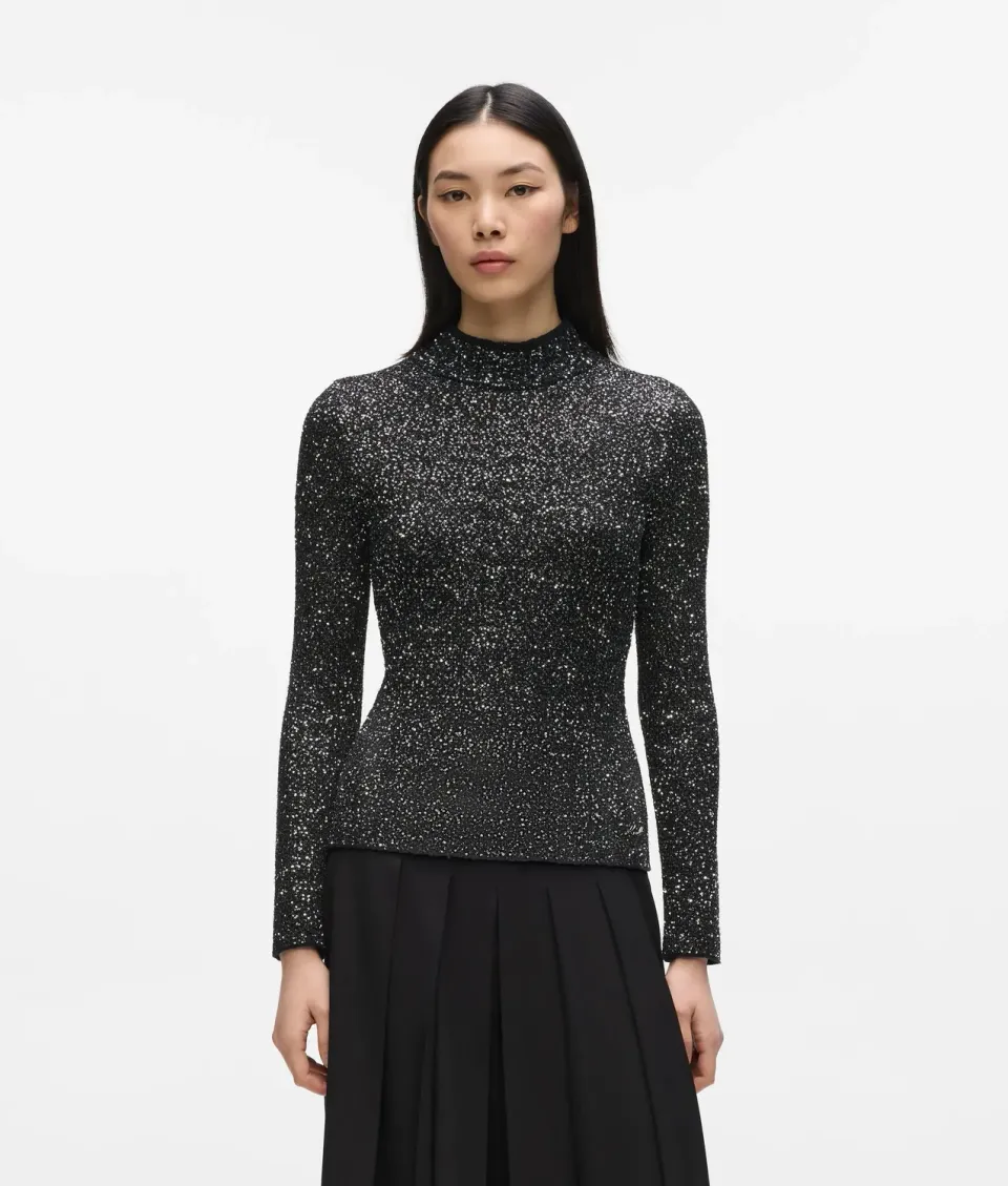 Karl Lagerfeld Stricktop Damen Pailletten
