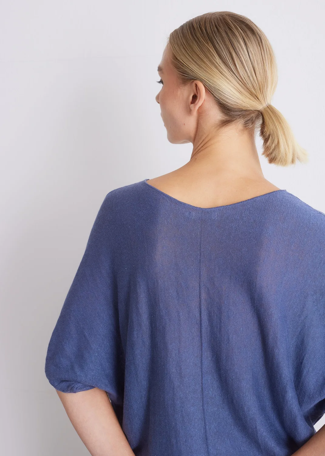 Senatex Feinstrickshirt Kurzarm Navy locker Rundhals