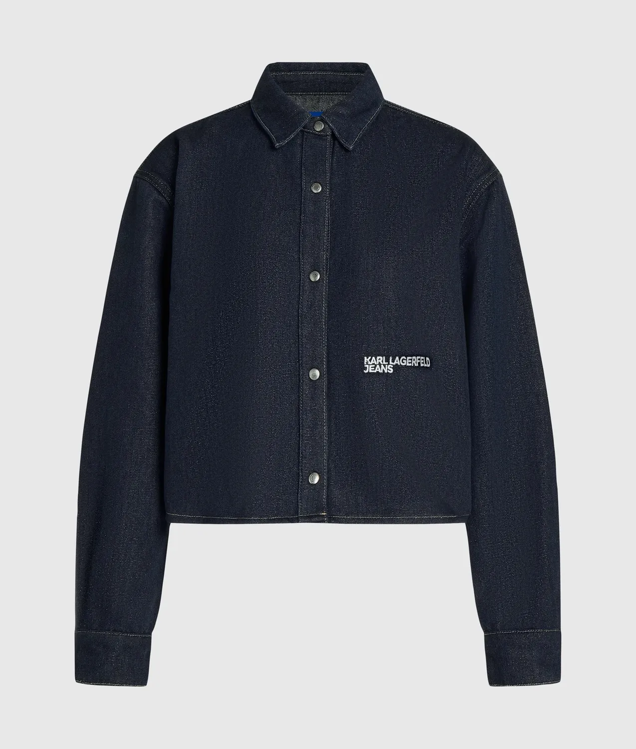 Karl Lagerfeld Jeans Boxy Jeanshemd Glitzer Druckknöpfe