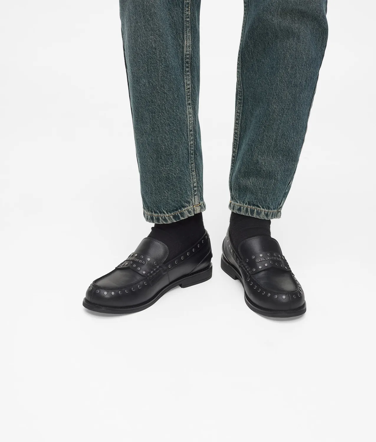 Karl Lagerfeld Mia Loafer Damen Nieten Slipper schwarz