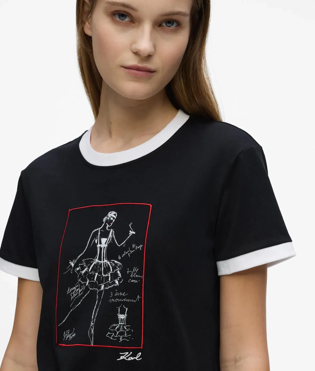 Karl Lagerfeld Le Ballet T-Shirt slim Damen