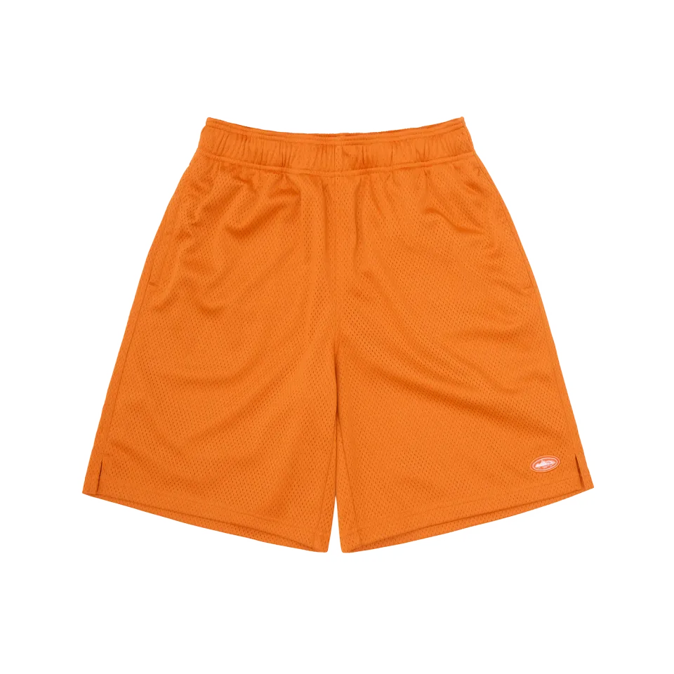 Corteiz Mini Island Mesh Short Shorts Orange Ziptaschen