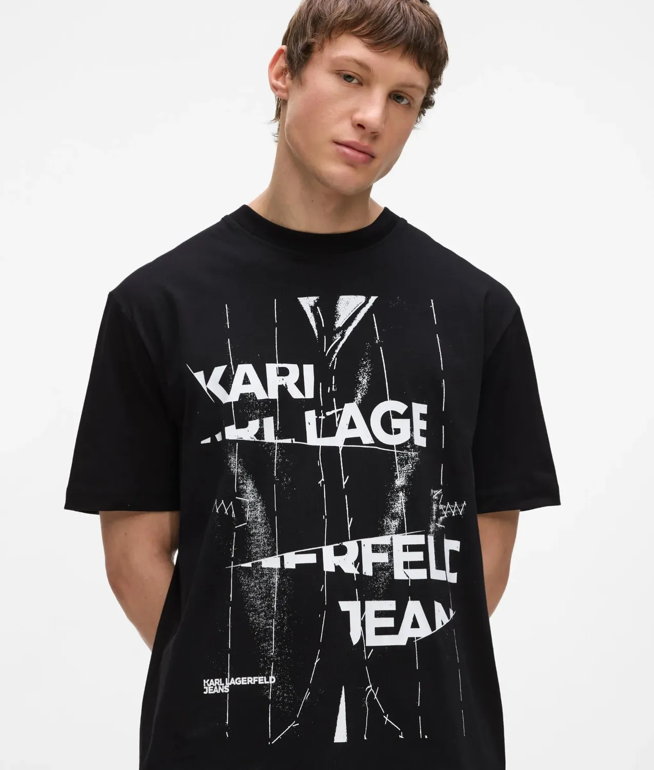Karl Lagerfeld KL Jeans Relaxed Pinstripe T-Shirt