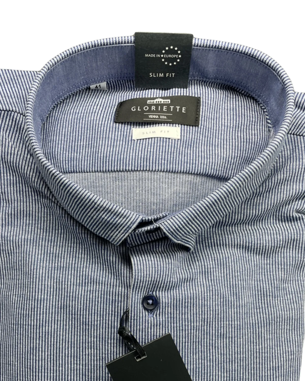 Gloriette Button Down Hemd blau Nadelstreifen Baumwolle