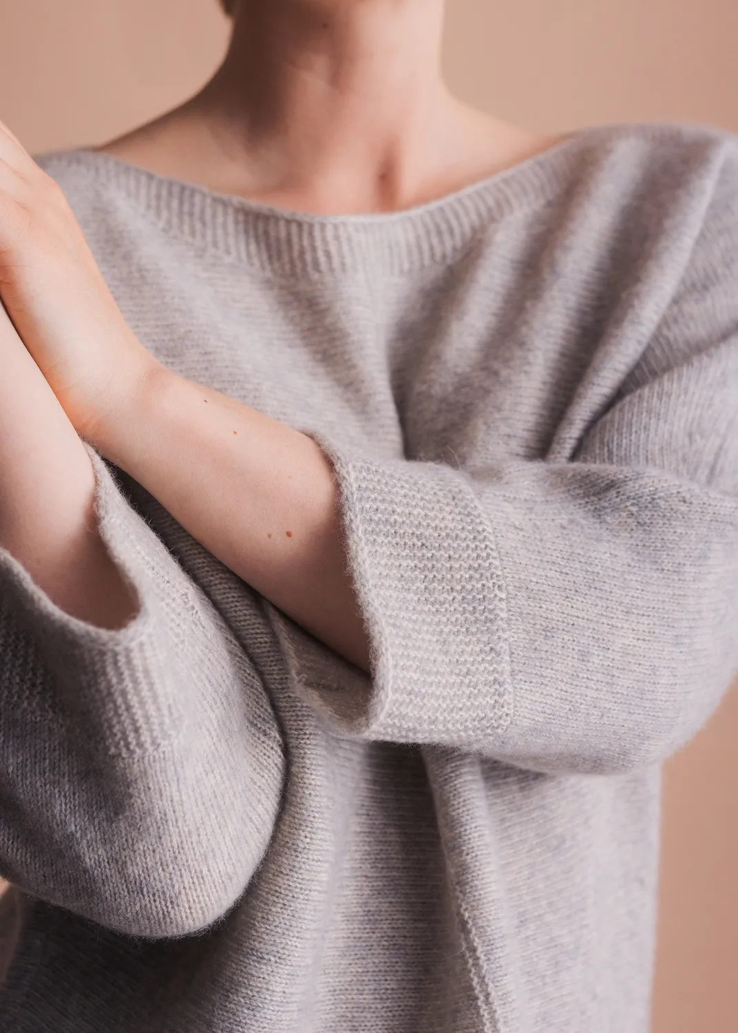 Senatex Pullover U-Ausschnitt Hazelnut Wolle Alpaka