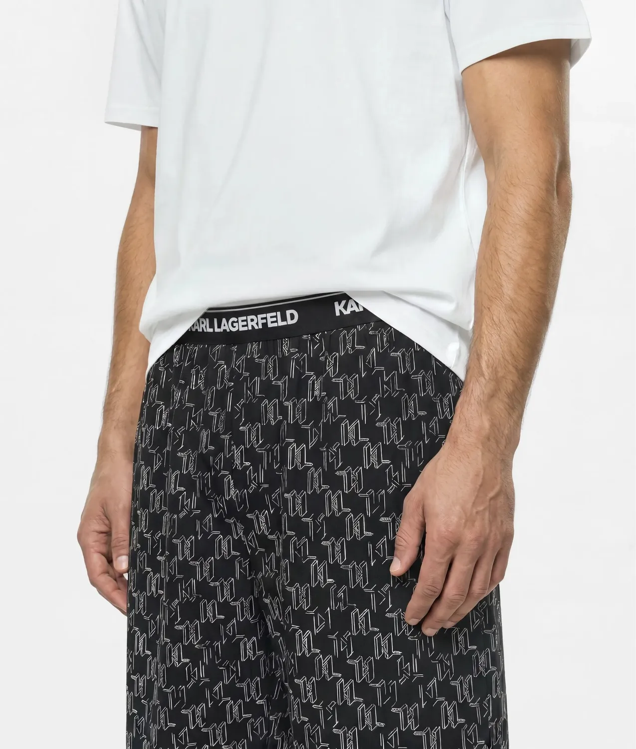 Karl Lagerfeld Monogram Pyjama-Shorts Relaxed Gummibund
