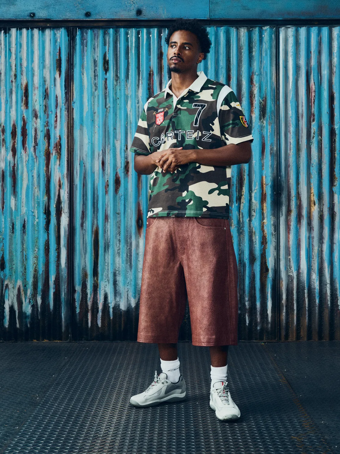 Corteiz Alpine Polo Shirt Poloshirt Bach Camo Baumwolle