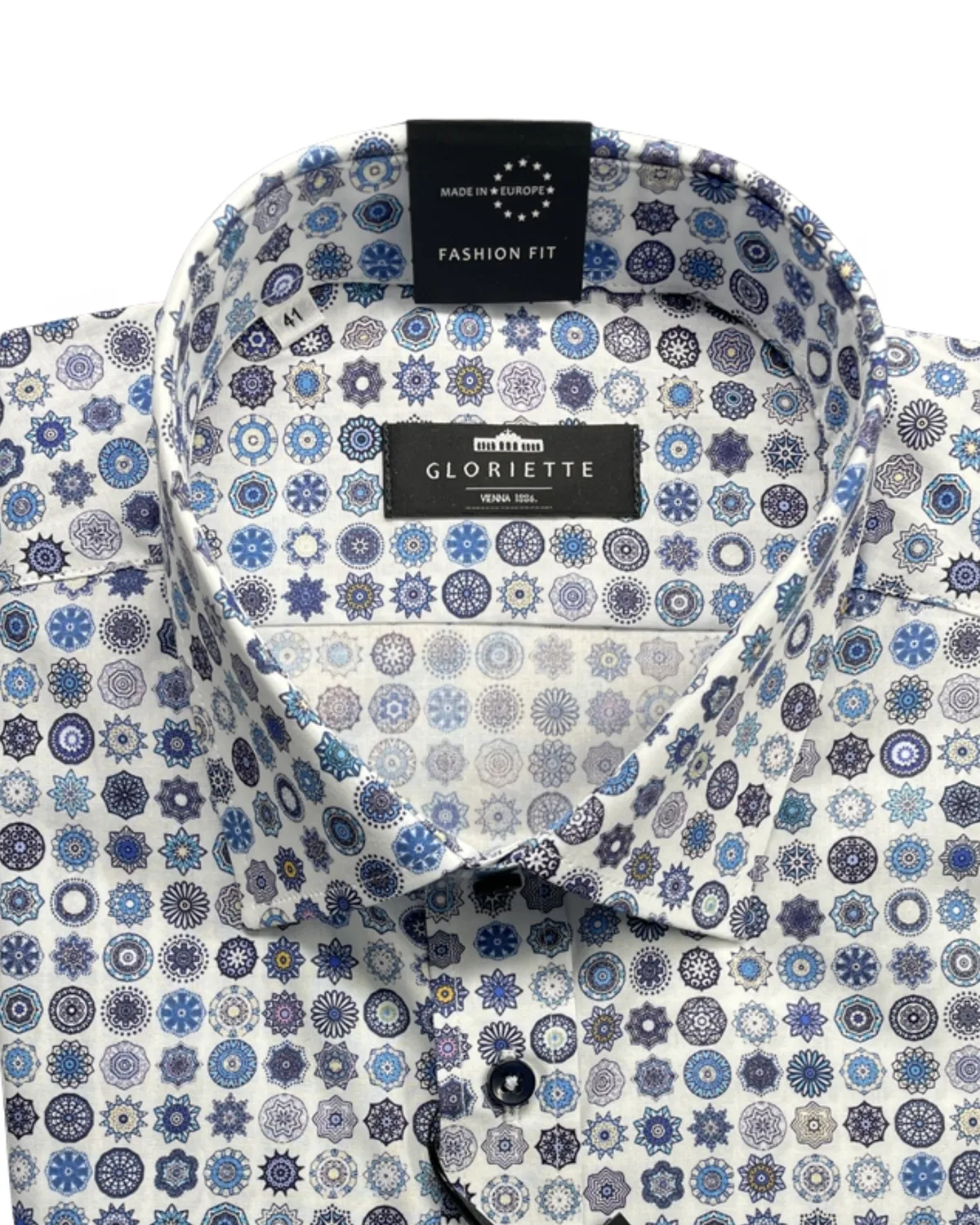 Gloriette Windsor Bunt Allover Hemd Blau Mandala