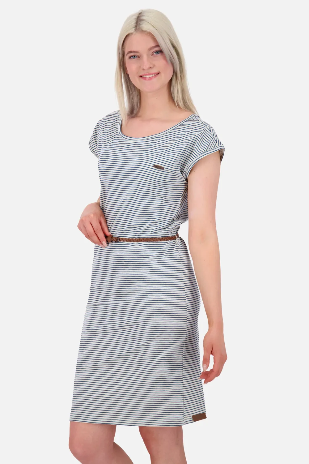 Alife & Kickin ElliAK Z Shirtkleid Grau gestreift kurz