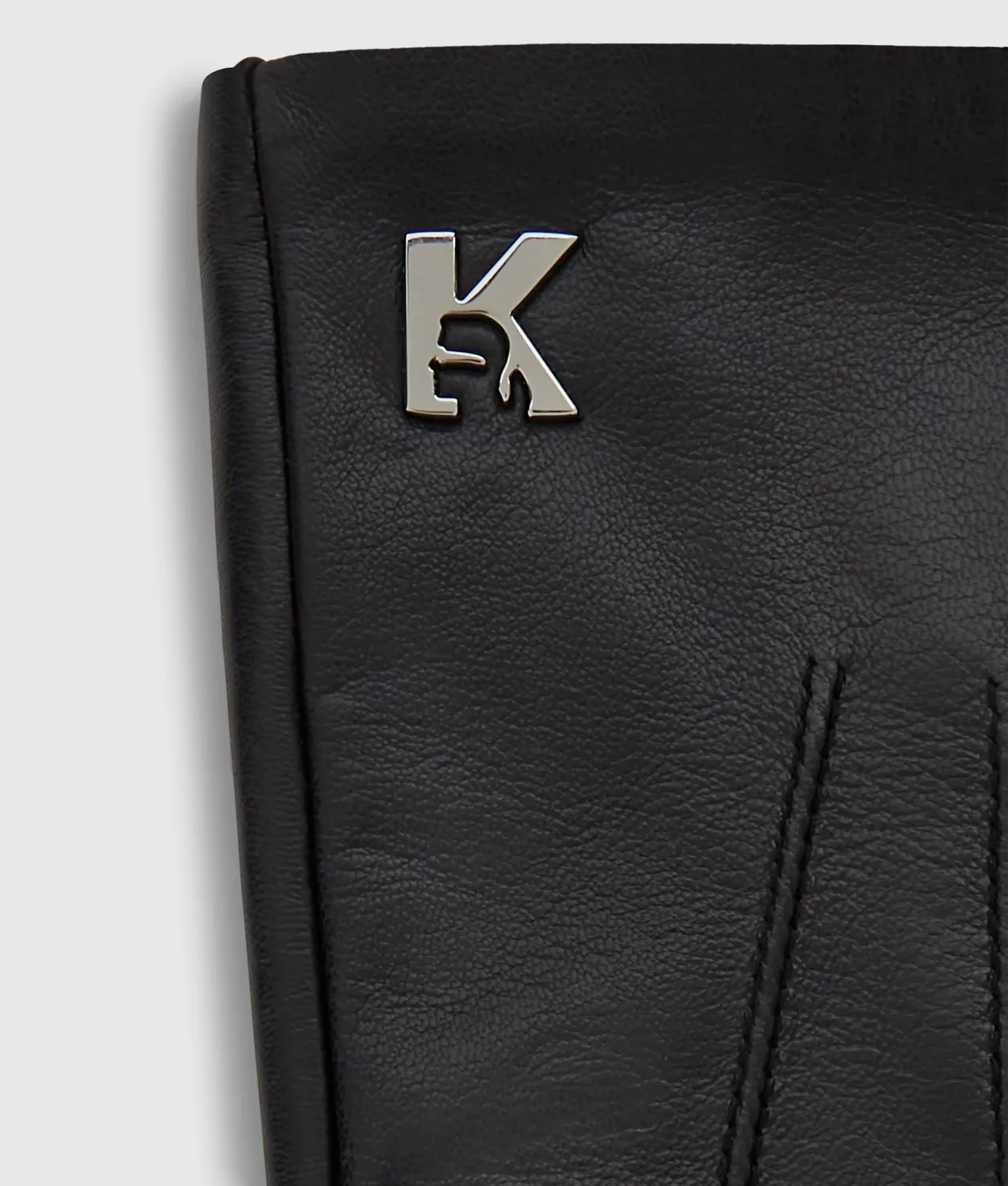 Karl Lagerfeld K Logo Lederhandschuhe Herren Schwarz