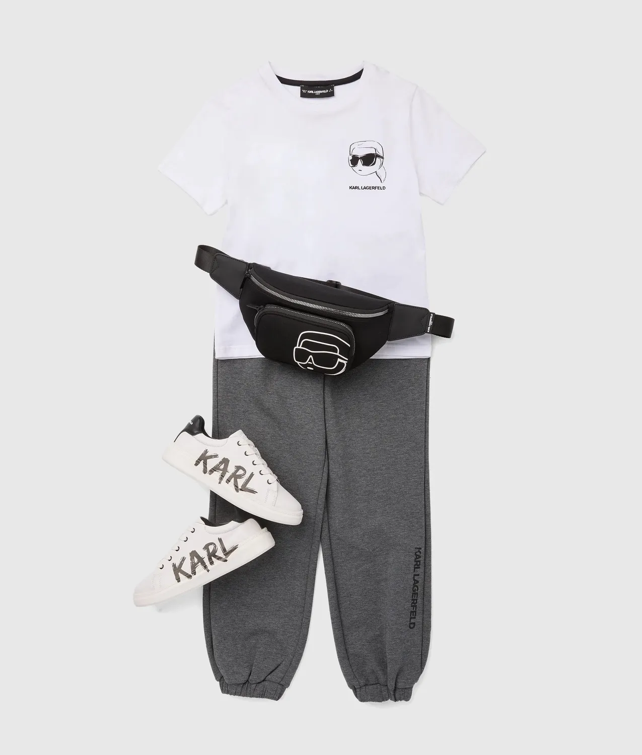 Karl Lagerfeld Ikon Outline Kinder T-Shirt Bio-Baumwolle
