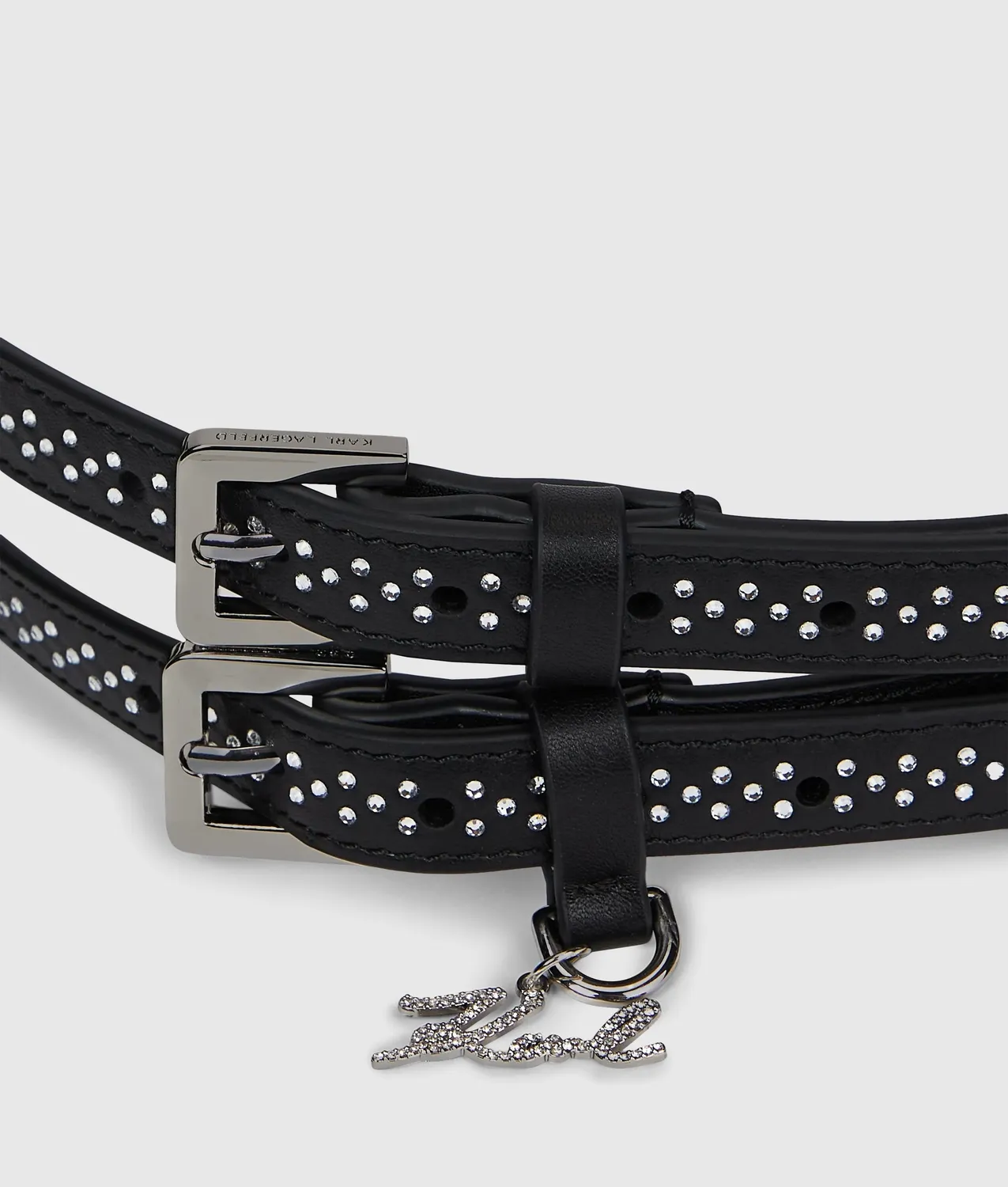 Karl Lagerfeld K/Signature Doppel-Gürtel Strass 65-95