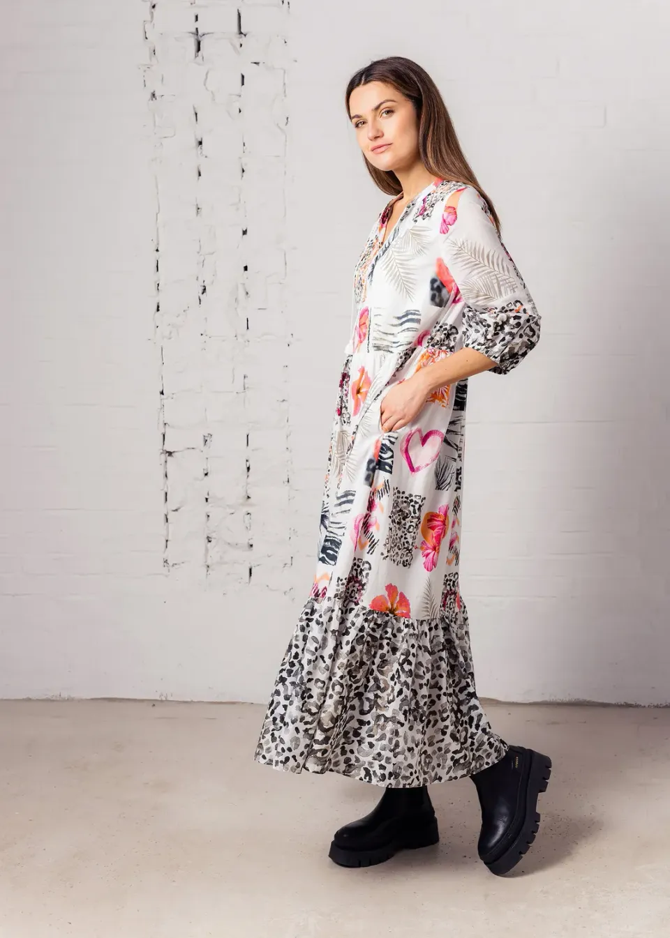 Senatex Printkleid Organic Cotton Kleid Jungle Heart