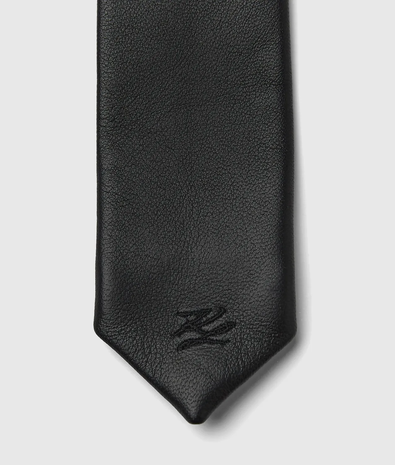 Karl Lagerfeld K/Autograph Krawatte Leder schwarz