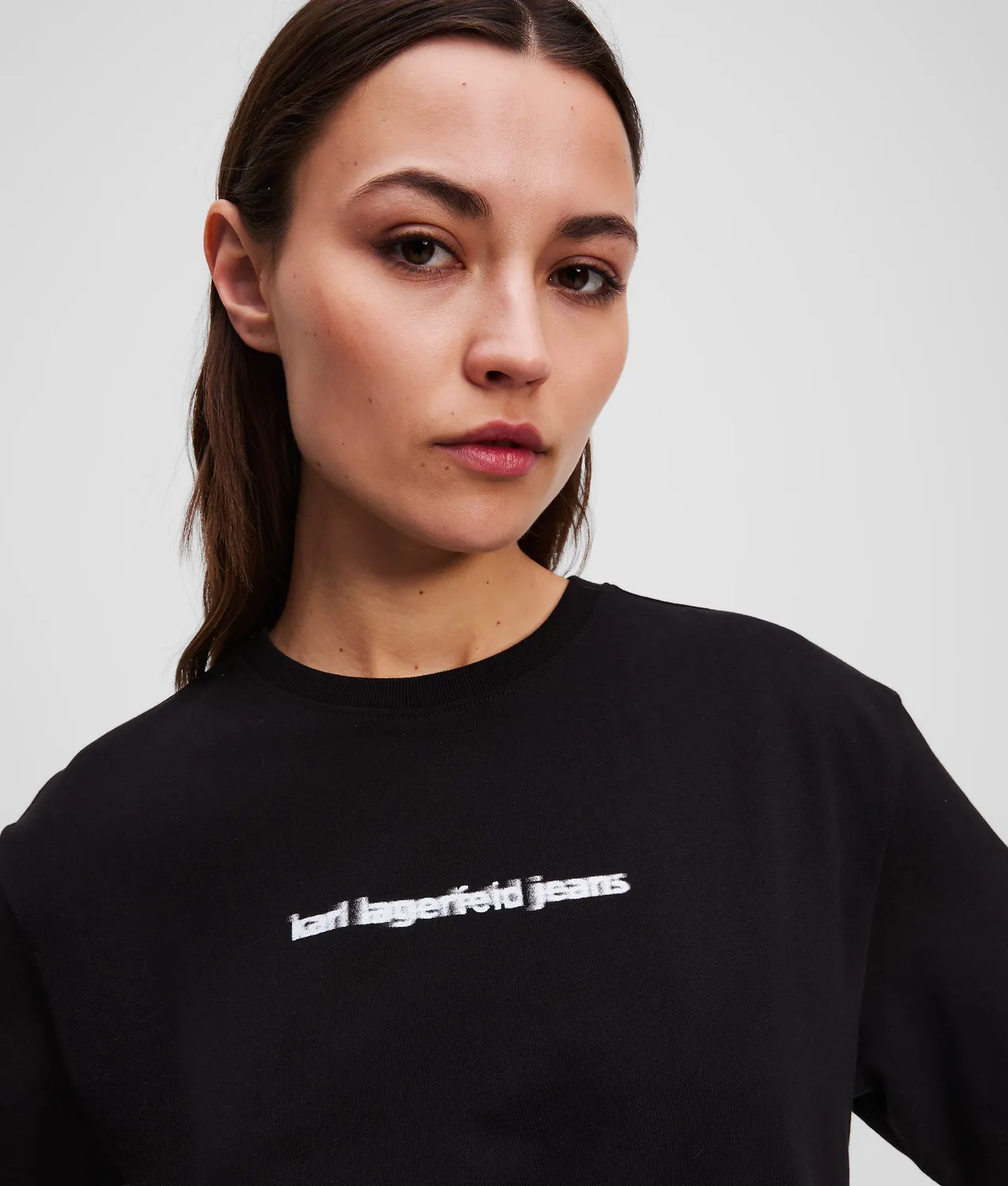 Karl Lagerfeld Jeans Blurred Logo T-Shirt Weiß