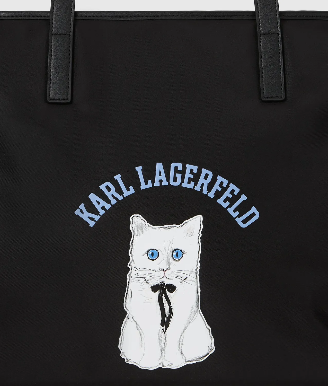 Karl Lagerfeld Ikon Choupette Tote Shopper Schwarz Nylon geräumig