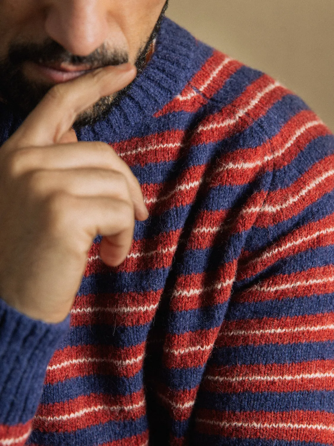 Mos Mosh MMGCarlos Stripe Strickpullover Indigo Blue