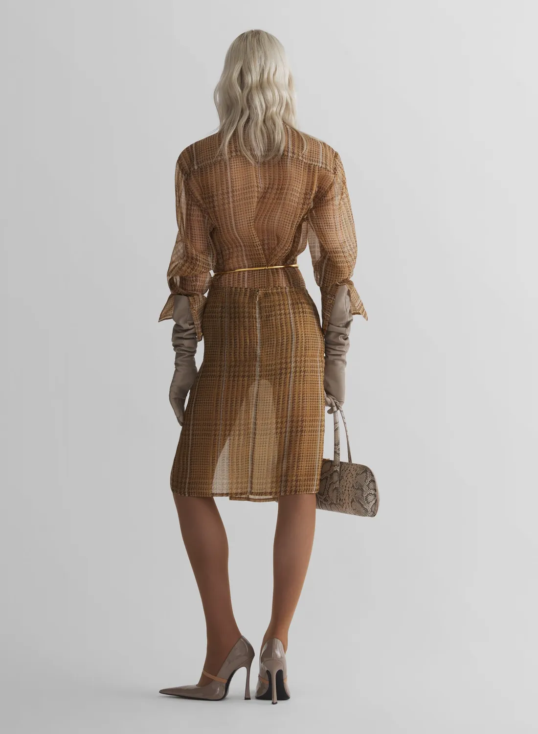 Mugler Organza Shirt Seidenhemd transparent