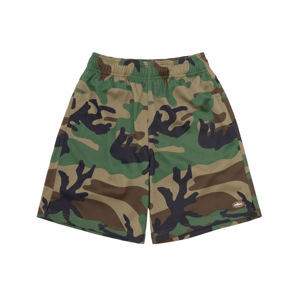 Corteiz Mini Island Mesh Short Shorts Woodland Camo Netz