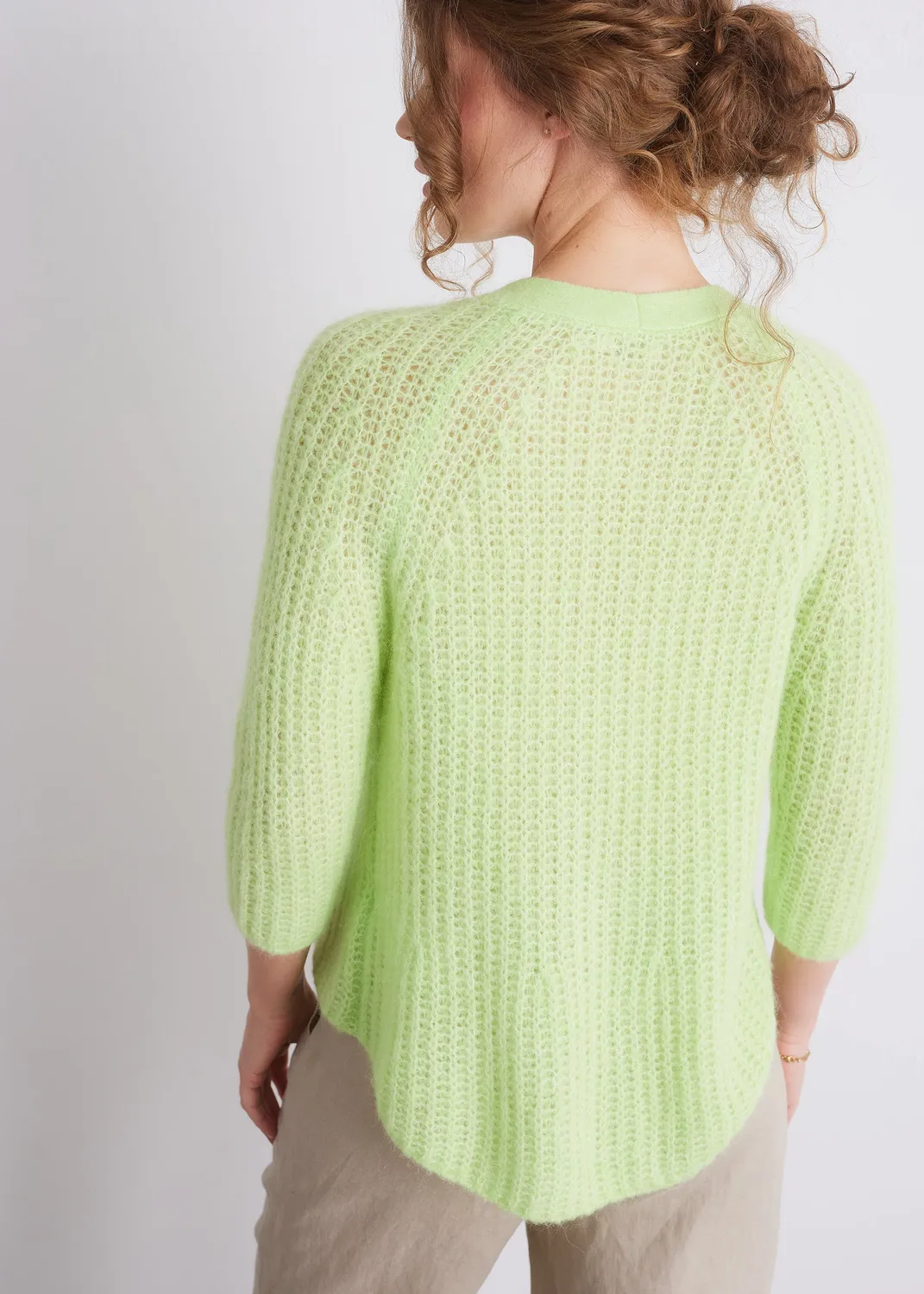 Senatex Alpaka Cardigan Candy Strukturstrick