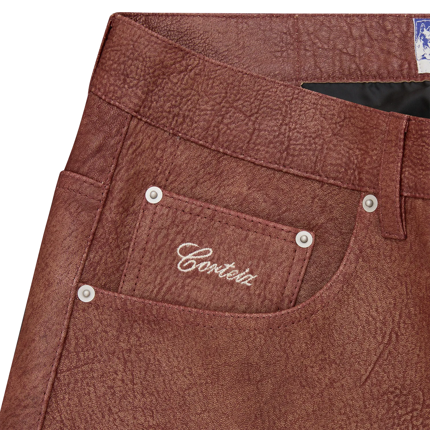 Corteiz Ardwear Leather Short Shorts Rust Echtleder