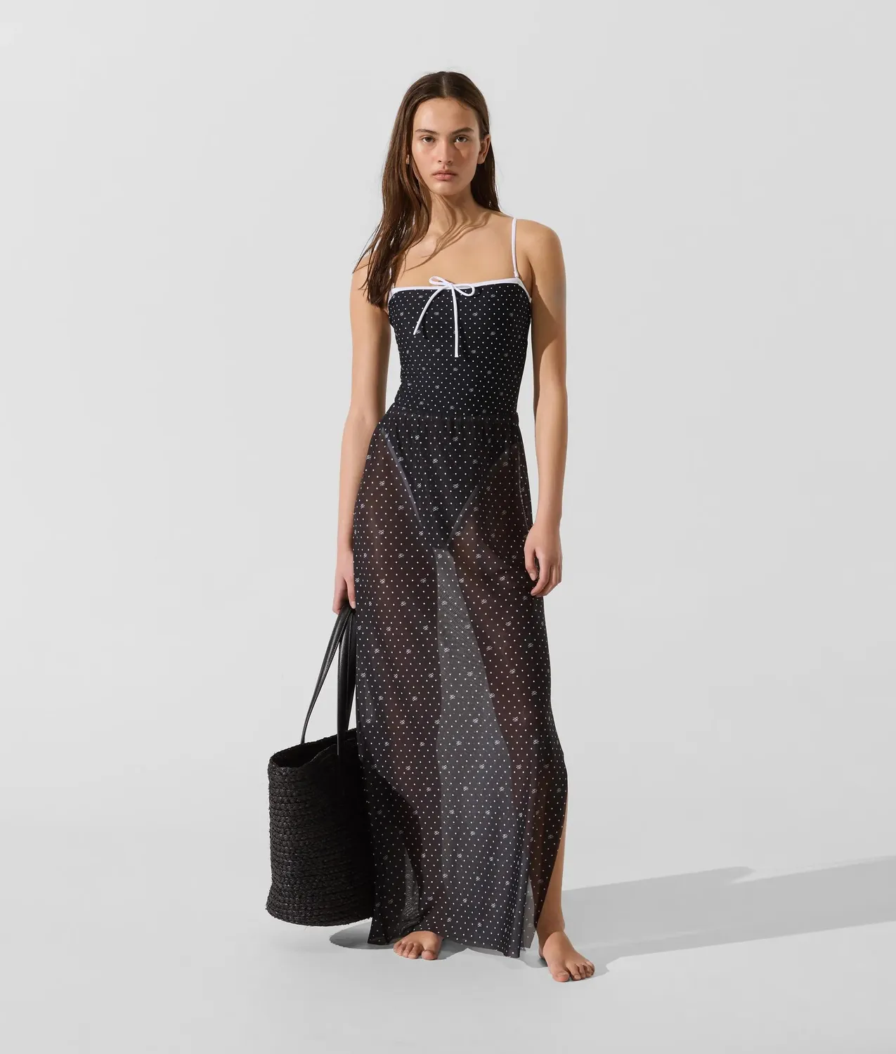 Karl Lagerfeld Polka Dot Badeanzug Damen Tupfen