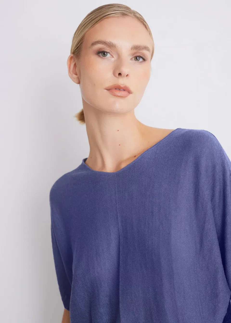 Senatex Feinstrickshirt Kurzarm Navy locker Rundhals