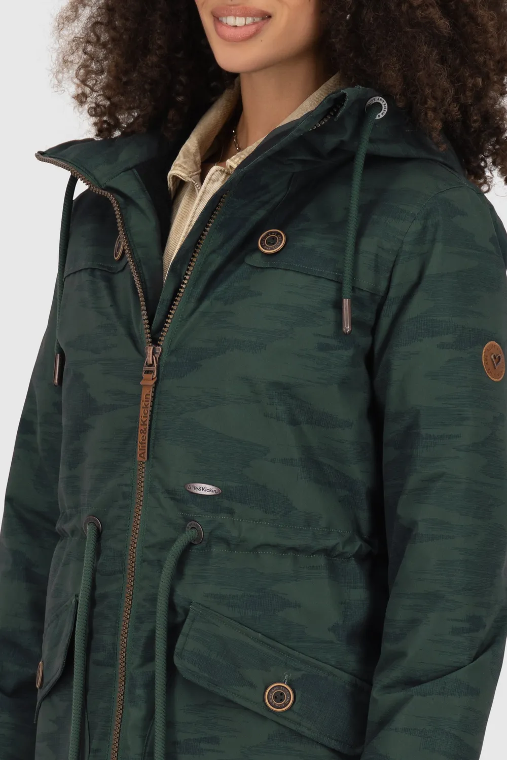 Alife & Kickin CharlotteAK B Parka Grün Winterparka lang
